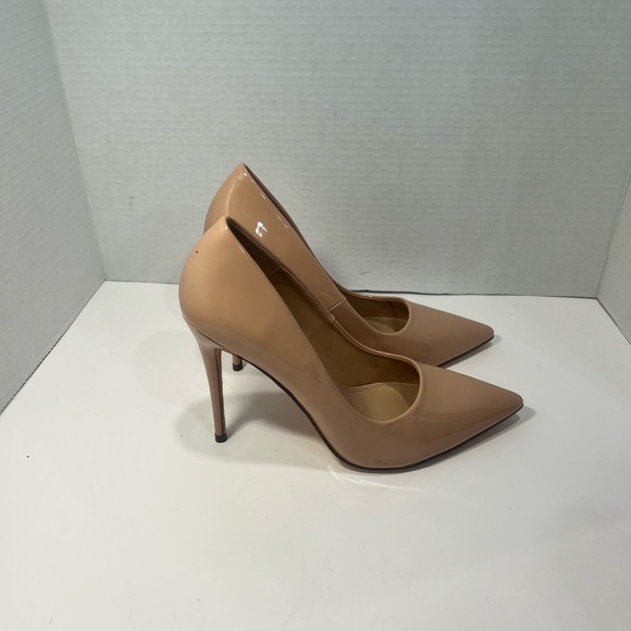 Liliana Shoes - Liliana Blush/ Nude/ Beige Patent Pointed-Toe Stiletto Pumps